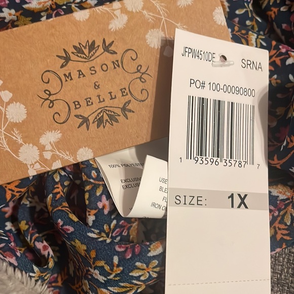 Mason & Belle Bobby Embroidered tie Detail Top-1X - Picture 4 of 4